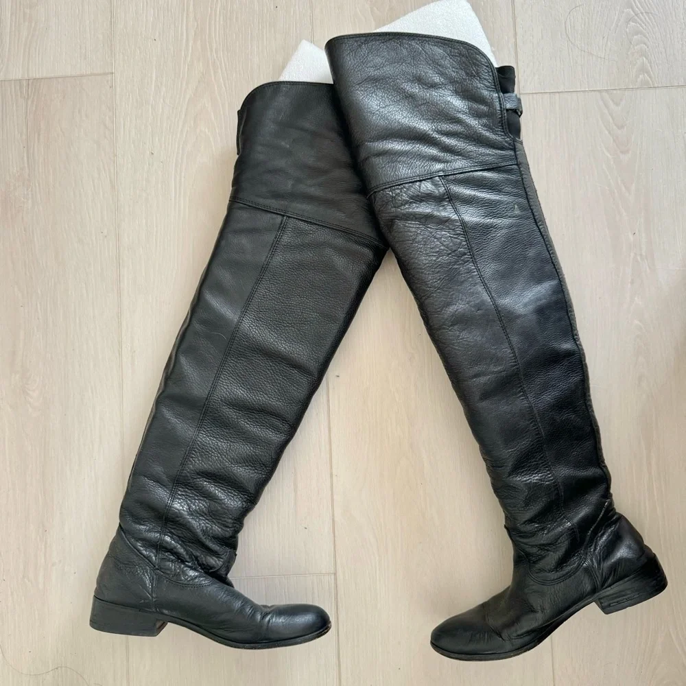 Dolce Vita Donnie over knee black leather boots